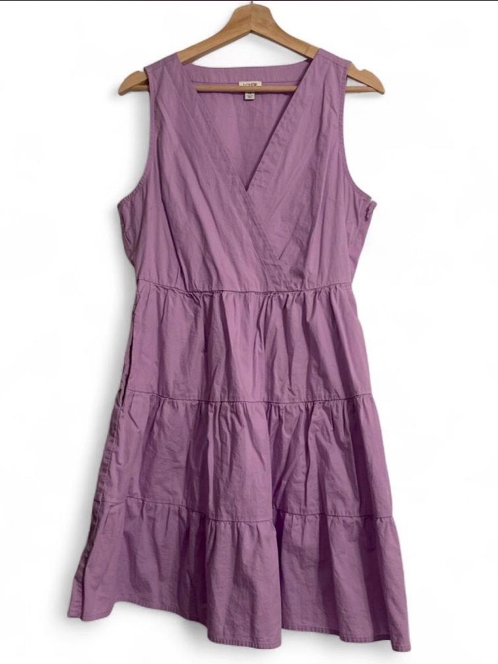 J. Crew Lavender Sleeveless Tiered V-Neck Dress